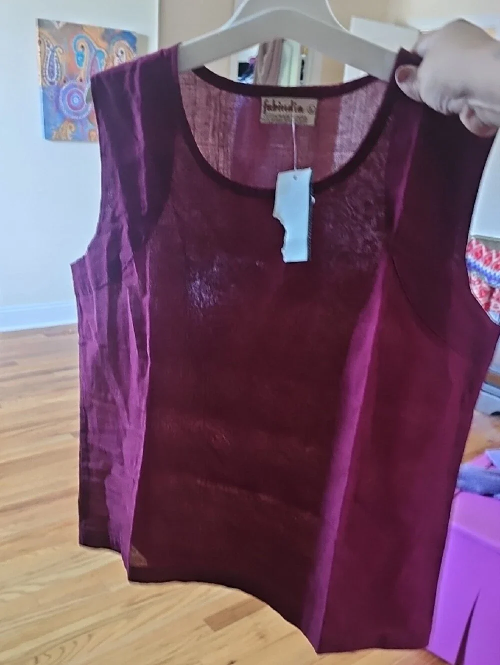 FABINDIA new* Sleeveless Tank in Wine Red